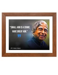 A P J Abdul Kalam & Famous Quote Brown Frame, 18x22InchesInspirational Wall Art for Office, Home DecorIdeal Spiritual Gift