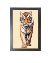 The wild tiger Black Photo Frame Funny Animal and Bird Cartoon Art