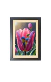 The colorful birds in the flower bud Black Photo Frame Funny Animal and Bird Cartoon Art