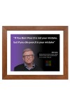 Bill Gates & Famous Quote Brown Frame, 12x16InchesInspirational Wall Art for Office, Home DecorIdeal Spiritual Gift
