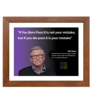 Bill Gates & Famous Quote Brown Frame, 12x16InchesInspirational Wall Art for Office, Home DecorIdeal Spiritual Gift