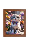 AI Funny Cute Kitty Cat Art Picture for Kids - 10x14 inches, Brown Color - Perfect Wall Decor for Children's Room