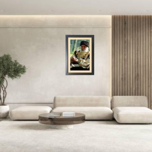 Osho Rajneesh & His Famous Quote Photo Frame - Brown Frame, 11x15 Inches, Perfect for Office & Wall Decoration, Ideal Gift