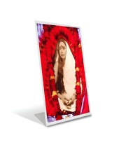 Car Desk/Table Top Devi Sarada Maa Acrylic L-Style Photo Stand - 2.5x3.5 Inches, Compact And Stylish Spiritual Display (F6728)