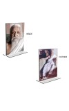 Car Desk/Table Top Sri Aurobindo Acrylic T-Style Photo Stand - 2.5x3.5 Inches, Compact and Stylish Spiritual Display, easily change 2 photos (Pack of 1)