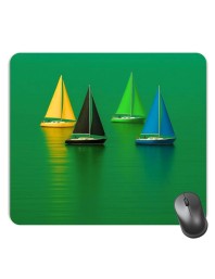 Customized Colorful Boats Picture Sublimation Mouse Pad | 8 X 7.5 Inch | Smooth Cloth Surface | Non-Slip Rubber Base | Personalized Mousepad for Laptop & Desktop (F17179)
