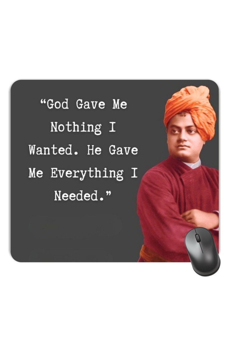 Customized Swami Vivekanda Quotes Picture Sublimation Mouse Pad | 8 X 7.5 Inch | Smooth Cloth Surface | Non-Slip Rubber Base | Personalized Mousepad for Laptop & Desktop (F17045)