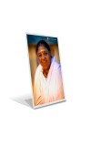 Car Desk/Table Top Mata Amritanandamayi Devi Acrylic L-Style Photo Stand - 2.5x3.5 Inches, Compact And Stylish Spiritual Display (F6694)
