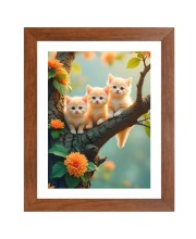 AI Funny Cute Birds Art Picture for Kids - 10x14 inches, Brown Color - Perfect Wall Decor for Children's Room