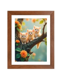AI Funny Cute Birds Art Picture for Kids - 18x22 inches, Brown Color - Perfect Wall Decor for Children's Room