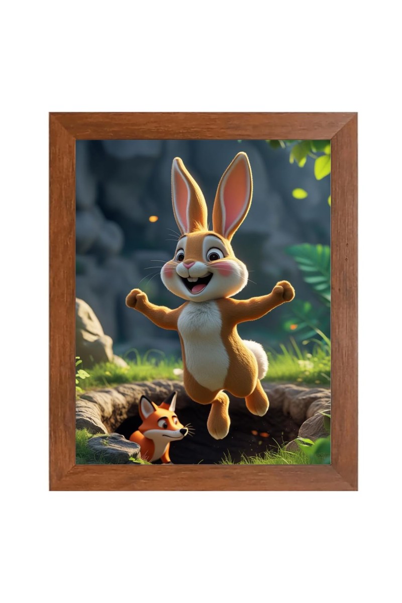 AI Funny Squirrel Art Picture for Kids - 12x16 inches, Brown Color - Perfect Wall Decor for Children's Room