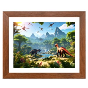 AI Funny Dinosaurs Art Picture for Kids - 10x14 inches, Brown Color - Perfect Wall Decor for Children's Room AI Funny Dinosaurs Art Picture for Kids - 10x14 inches, Brown Color - Perfect Wall Decor for Children's Room