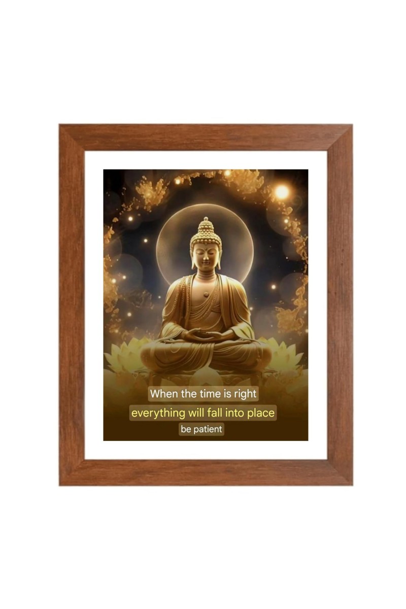 Buddha & Famous Quote Brown Frame, 10x14InchesInspirational Wall Art for Office, Home DecorIdeal Spiritual Gift