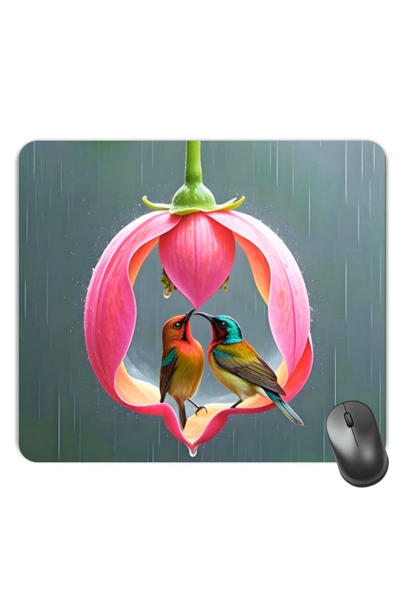 Customized Beautiful Birds Picture Sublimation Mouse Pad | 8 X 7.5 Inch | Smooth Cloth Surface | Non-Slip Rubber Base | Personalized Mousepad for Laptop & Desktop (F17118)