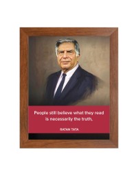 Shree Ratan Naval Tata & Famous Quote Brown Frame, 16x20InchesInspirational Wall Art for Office, Home DecorIdeal Spiritual Gift