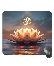 Customized Om Symbol Picture Sublimation Mouse Pad | 8 X 7.5 Inch | Smooth Cloth Surface | Non-Slip Rubber Base | Personalized Mousepad for Laptop & Desktop (F17032)
