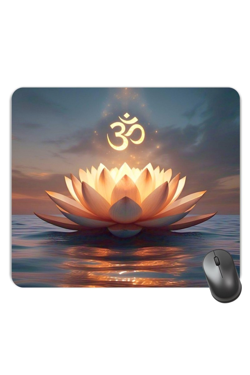 Customized Om Symbol Picture Sublimation Mouse Pad | 8 X 7.5 Inch | Smooth Cloth Surface | Non-Slip Rubber Base | Personalized Mousepad for Laptop & Desktop (F17032)