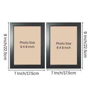 Set of 2 Black Photo Frames for Wall & Table Décor – Modern Minimalist Empty Picture Frames for Home & Office, Display Portrait or Landscape Orientation. (2, Medium)