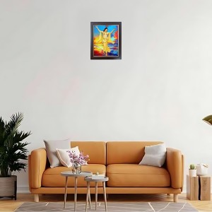 Hitech Sales Shri Chaitanya Mahaprabhu Photo Frame for Pooja Room, Temple Decor, Home Decoration and Gift (Wall and Tabletop, Rectangular, Polystyrene Frame, Printed Photo, 24 x 29 cm, Black)