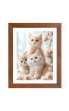 AI Funny Cute Cat Art Picture for Kids - 10x14 inches, Brown Color - Perfect Wall Decor for Children's Room