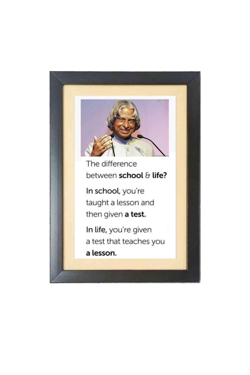 A. P. J. Abdul Kalam & His Famous Quote Photo Frame - Black Frame, 11x15 Inches, Perfect for Office & Wall Decoration, Ideal Gift
