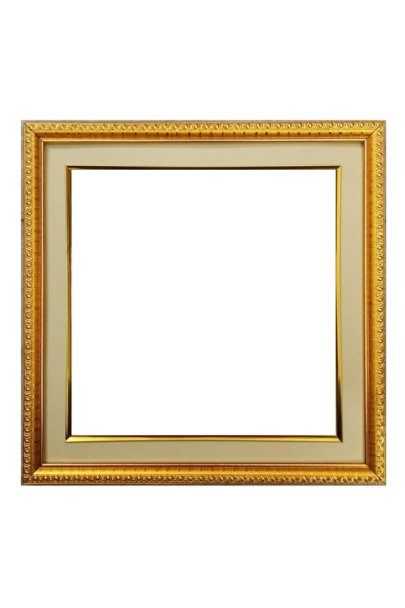 HiTechMart Gold Ornate Blank Picture Frame - 11x11 Inch Outer Size, Fits 8.5x8.5 Inch Photo - Vintage Wall & Tabletop Display (1)