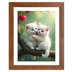 AI Funny Cute Cat Art Picture for Kids - 10x14 inches, Brown Color - Perfect Wall Decor for Children's Room AI Funny Cute Cat Art Picture for Kids - 10x14 inches, Brown Color - Perfect Wall Decor for Children's Room