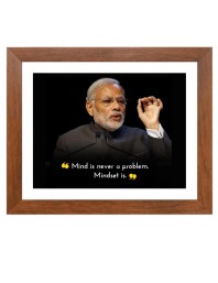 Narendra Modi & Famous Quote Brown Frame, 14x18InchesInspirational Wall Art for Office, Home DecorIdeal Spiritual Gift