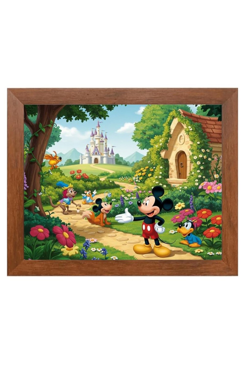 AI Funny Micky Mouse Art Picture for Kids - 10x14 inches, Brown Color - Perfect Wall Decor for Children's Room