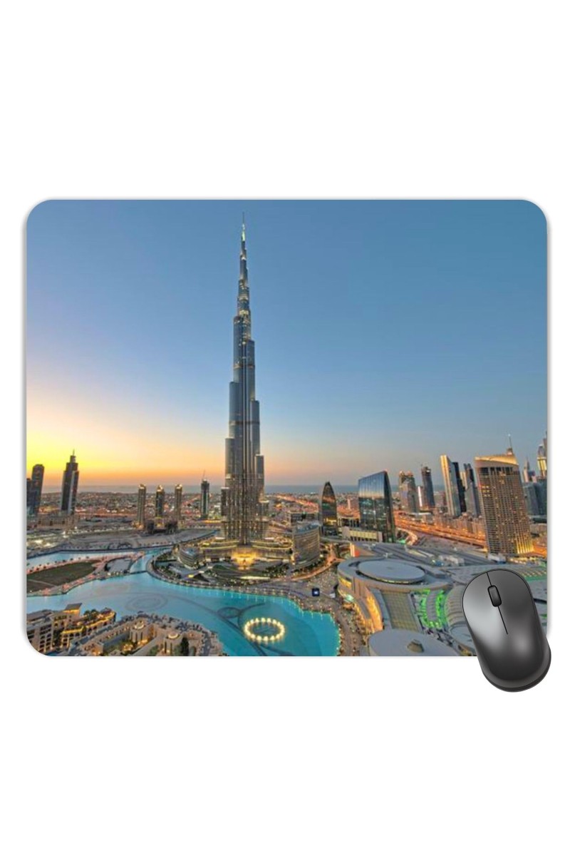 Customized Burj Khalifa Picture Sublimation Mouse Pad | 8 X 7.5 Inch | Smooth Cloth Surface | Non-Slip Rubber Base | Personalized Mousepad for Laptop & Desktop (F17174)