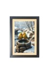 The romantic cute birds Black Photo Frame Funny Animal and Bird Cartoon Art