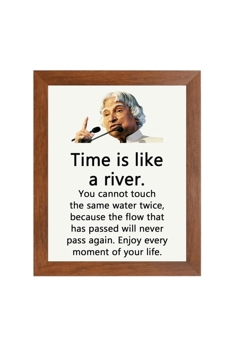 A P J Abdul Kalam & Famous Quote Brown Frame, 10x14InchesInspirational Wall Art for Office, Home DecorIdeal Spiritual Gift
