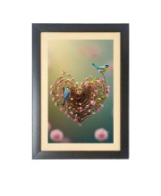 The beutiful birds Black Photo Frame Funny Animal and Bird Cartoon Art