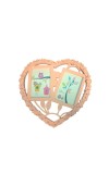 Heart-Shaped Wall Hanging Photo Frame for 2 Photos – Light pink Decorative Double Picture Frame – 12x13 Inch Wall Décor for Bedroom, Living Room & Hall (Light Pink)