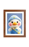 AI Funny Cute Duck Art Picture for Kids - 10x14 inches, Brown Color - Perfect Wall Decor for Children's Room
