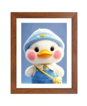 AI Funny Cute Duck Art Picture for Kids - 10x14 inches, Brown Color - Perfect Wall Decor for Children's Room