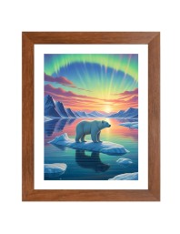 AI Funny Polar bear Art Picture for Kids - 18x22 inches, Brown Color - Perfect Wall Decor for Children's Room