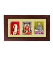 Sri Maa Sharada, Sri kali and Sri Ramkrishna Color Photo Frame - 5x7 Inch, Elegant Religious Home & Temple Decor