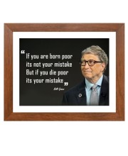 Bill Gates & Famous Quote Brown Frame, 14x18InchesInspirational Wall Art for Office, Home DecorIdeal Spiritual Gift