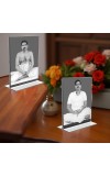 Sri Sri Thakur Anukul chandra & Sri Baroda Acrylic T-Style Photo Stand - 11x13 Inches, Compact and Stylish Spiritual Display, easily change 2 photos (Pack of 1)
