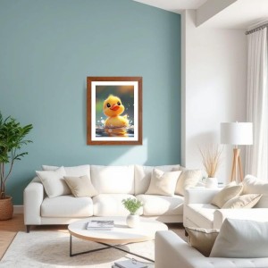 AI Funny Cute Duck Art Picture for Kids - 16x20 inches, Brown Color - Perfect Wall Decor for Children's Room