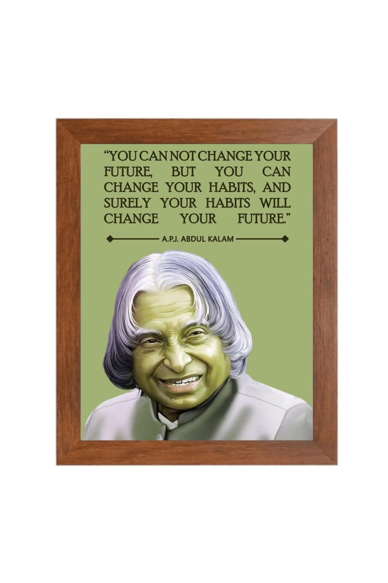 A P J Abdul Kalam & Famous Quote Brown Frame, 16x20InchesInspirational Wall Art for Office, Home DecorIdeal Spiritual Gift