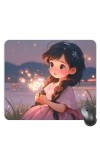 Customized Carton Girl Picture Sublimation Mouse Pad | 8 X 7.5 Inch | Smooth Cloth Surface | Non-Slip Rubber Base | Personalized Mousepad for Laptop & Desktop (F16979)