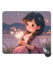 Customized Carton Girl Picture Sublimation Mouse Pad | 8 X 7.5 Inch | Smooth Cloth Surface | Non-Slip Rubber Base | Personalized Mousepad for Laptop & Desktop (F16979)