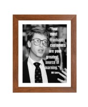 Bill Gates & Famous Quote Brown Frame, 12x16InchesInspirational Wall Art for Office, Home DecorIdeal Spiritual Gift