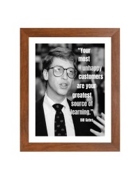 Bill Gates & Famous Quote Brown Frame, 12x16InchesInspirational Wall Art for Office, Home DecorIdeal Spiritual Gift