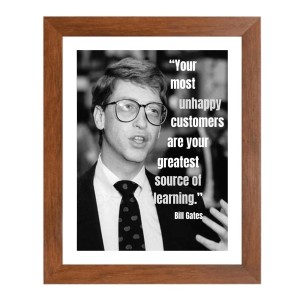 Bill Gates & His Famous Quote Photo Frame - Brown Frame, Perfect for Office & Wall Decoration, Ideal Gift