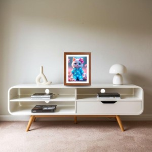AI Funny Cute Kitty Cat Art Picture for Kids - 12x16 inches, Brown Color - Perfect Wall Decor for Children's Room