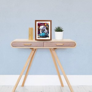 AI Funny Elephant Art Picture for Kids - 16x20 inches, Brown Color - Perfect Wall Decor for Children's Room
