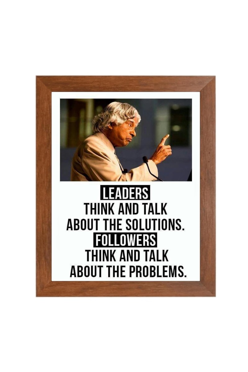 A P J Abdul Kalam & Famous Quote Brown Frame, 10x14InchesInspirational Wall Art for Office, Home DecorIdeal Spiritual Gift